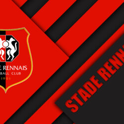 Download wallpapers Stade Rennais FC, 4k, material design, logo