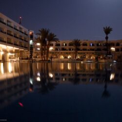 Download wallpapers resort, lights, water, Tunisia free desktop