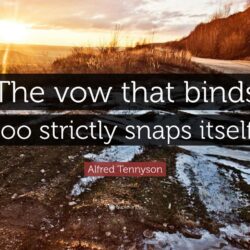 Alfred Tennyson Quote: “The vow that binds too strictly snaps itself