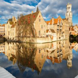 Houses Belgium Canal Bruges Cities wallpapers