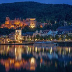 Wallpapers Germany Heidelberg Bridges Pier Night Rivers