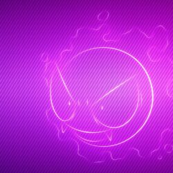 Download Wallpapers Gastly, Pokemon, Purple, Light QHD