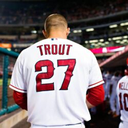 Download Wallpapers Mike trout, Baseball, Los angeles