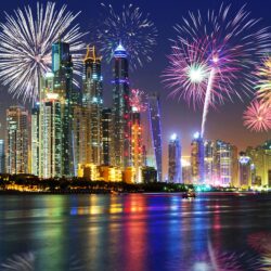 Wallpapers Dubai New year Fireworks Emirates UAE Sky Night