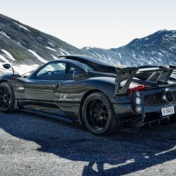 Download Pagani Zonda 750, Black, Mountain, Cars