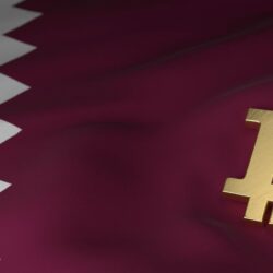 Wallpapers blur, flag, flag, qatar, bitcoin, bitcoin, btc, Qatar