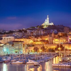 Image Marseille France Yacht Sailing Marinas Evening Cities