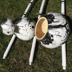 Bateria Berimbau Trio White African Design by Bateriando