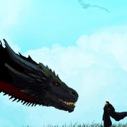 Download wallpapers jon snow and dragon, game of thrones