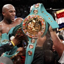 Boxer Floyd Mayweather Jr and his prizes wallpapers and image