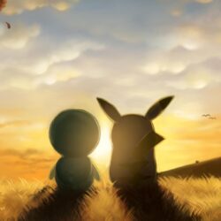 pikachu and piplup sunrise