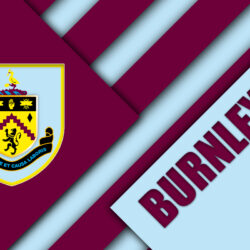 Download wallpapers Burnley FC, logo, 4k, material design, purple