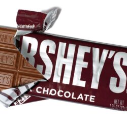 A Hershey’s Milk Chocolate bar contains 9 mg of caffeine per serving