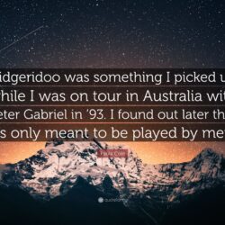 Paula Cole Quote: “Didgeridoo was something I picked up while I was