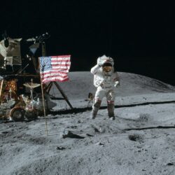space moon cosmonaut american jump flag america united states