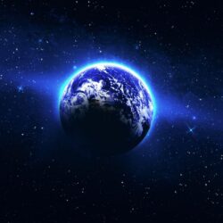 Circle of blue light around the Earth Wallpapers #