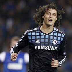 The football player of Chelsea David Luiz tired after game