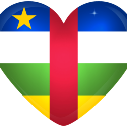 Central African Republic Large Heart Flag