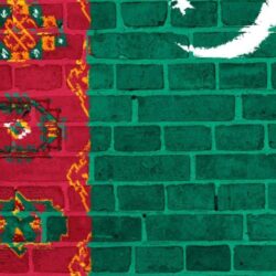 Download Wallpapers Turkmenistan, Flag, Wall, Texture
