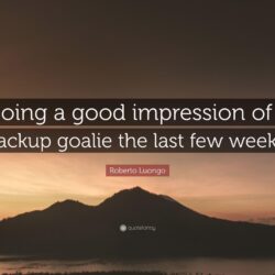 Roberto Luongo Quote: “Doing a good impression of a backup goalie