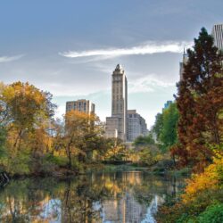 Download wallpapers Central Park, New York, lake, Skyscrapers free