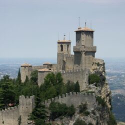 Fortress on a mountain top in San Marino, Italy wallpapers and