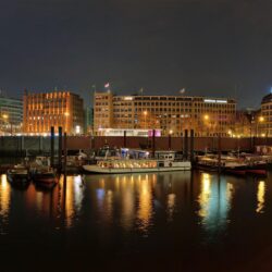 Hamburg harbour at night wallpapers