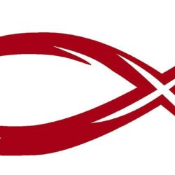 Ichthys, Ichthus, RED, Christian, Jesus, Fish, Hebrew, Car, Window