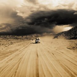 Wallpapers desert, storm, dust, car desktop wallpapers » Nature