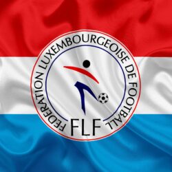 Download wallpapers Luxembourg national football team, emblem, logo