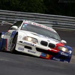 BMW E46 GTR passing the caracciola karussell on the nurburgring