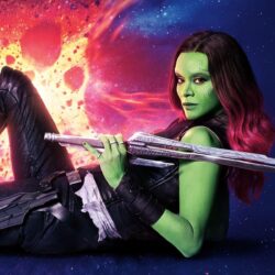 Wallpapers Zoe Saldana, Gamora, Guardians of the Galaxy Vol 2, 4K