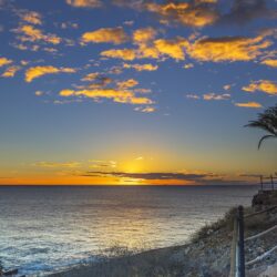 Sunset On The Playa Fanabe Beach In Tenerife, Spain Wallpapers