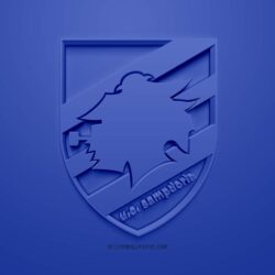 Download wallpapers UC Sampdoria, creative 3D logo, blue backgrounds