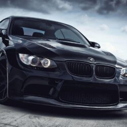 Black BMW M3 with a wide body kit Wallpapers in HD
