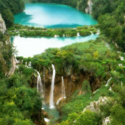 Landcape Plitvice Lakes National Park Croatia Wallpapers