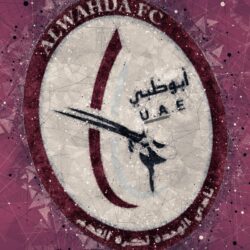 Download wallpapers Al Wahda FC, 4k, geometric art, logo, emirate