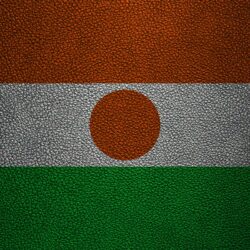 Download wallpapers Flag of Niger, Africa, 4k, leather texture