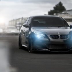 Headlights, Front View, Black, Sports, Bmw, E60, Bmw