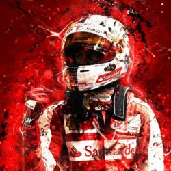 Download wallpapers 4k, Sebastian Vettel, abstract art, Formula 1