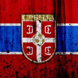 Download wallpapers Serbia national football team, 4k, logo