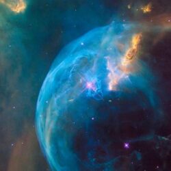 Supernova Blue Bubble Explosion Hubble Android Wallpapers free download