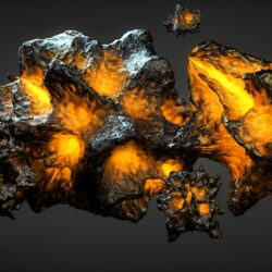 wallpapers 3d abstract glowing meteorite