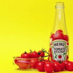 Wallpapers bowl, bottle, tomatoes, ketchup, Heinz image for desktop