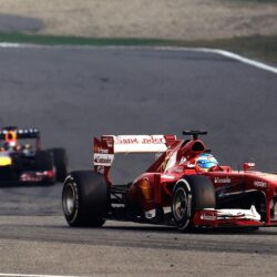Red racing car, Fernando Alonso, Ferrari, Formula 1, Scuderia