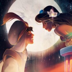 Jasmine Aladdin Arabian Nights Love Cartoon HD Backgrounds Wallpapers
