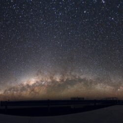 Milky Way Over the Desert Space Wallpapers
