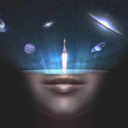 Download wallpapers universe, space, face, rocket hd backgrounds