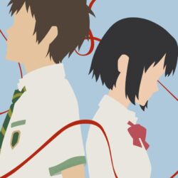 Mitsuha Miyamizu and Taki Tachibana in Your Name HD wallpapers download