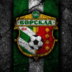 Download wallpapers 4k, Vorskla Poltava FC, logo, UPL, soccer, black